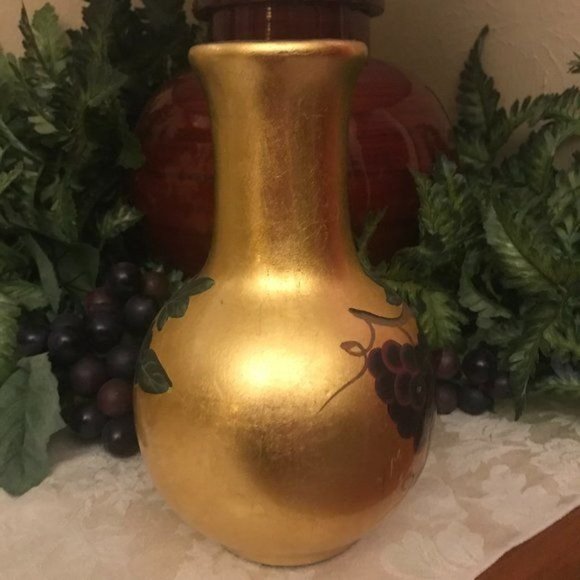 Vintage Formalities by Baum Bros Gold Leaf Vase - Picture 2 of 6